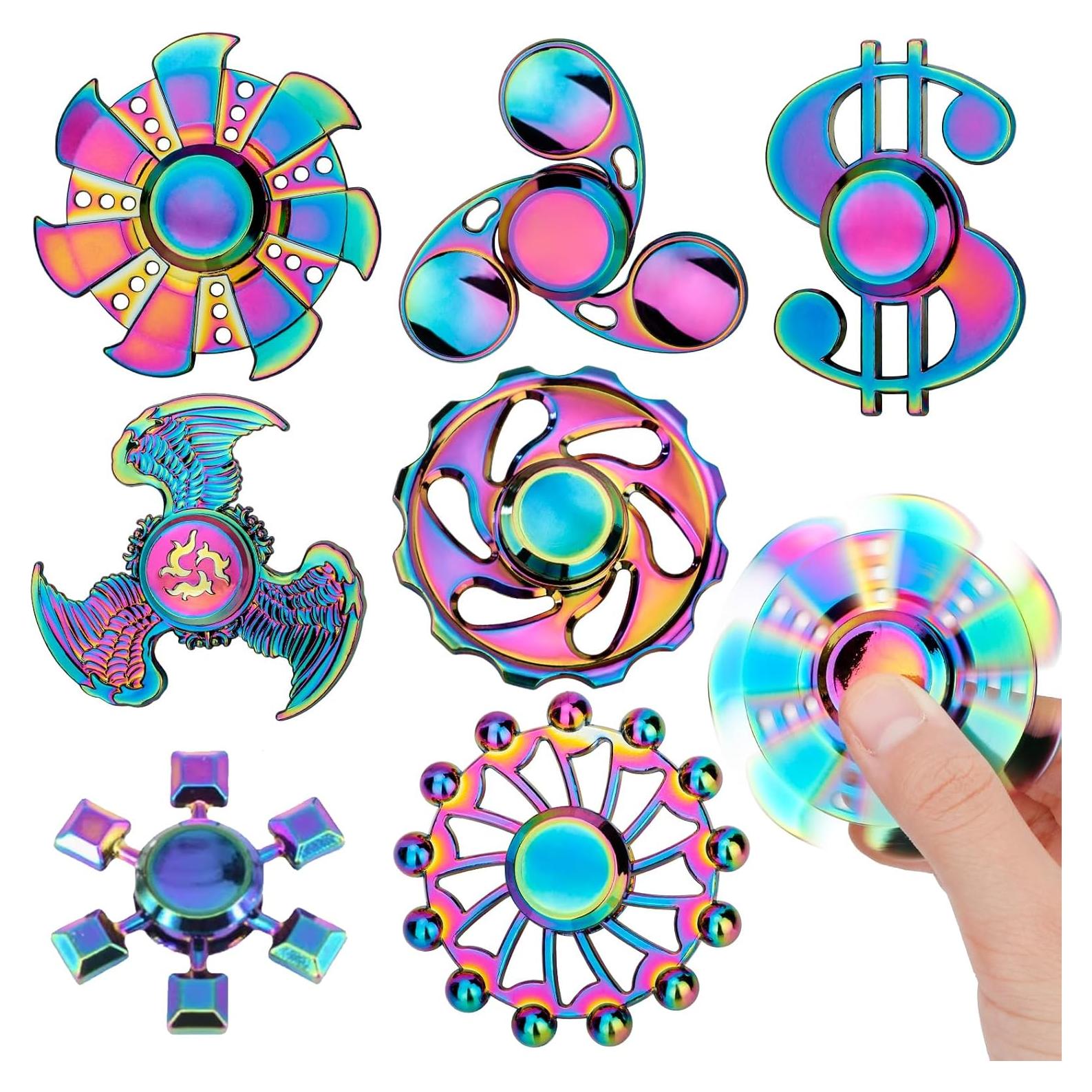 Set de 7 Spinners Fidget Metálicos Umnodobn Alivio Estrés