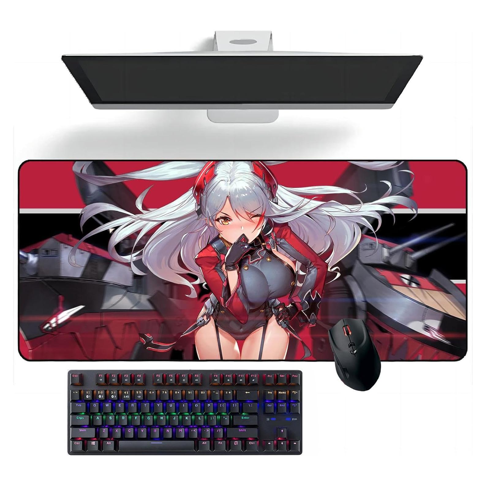 Anime Mouse pad Azur Lane Anime Mouse Pads Deskmat Keyboard Mat Large Mouse Pads, 300mm*700mm*3mm