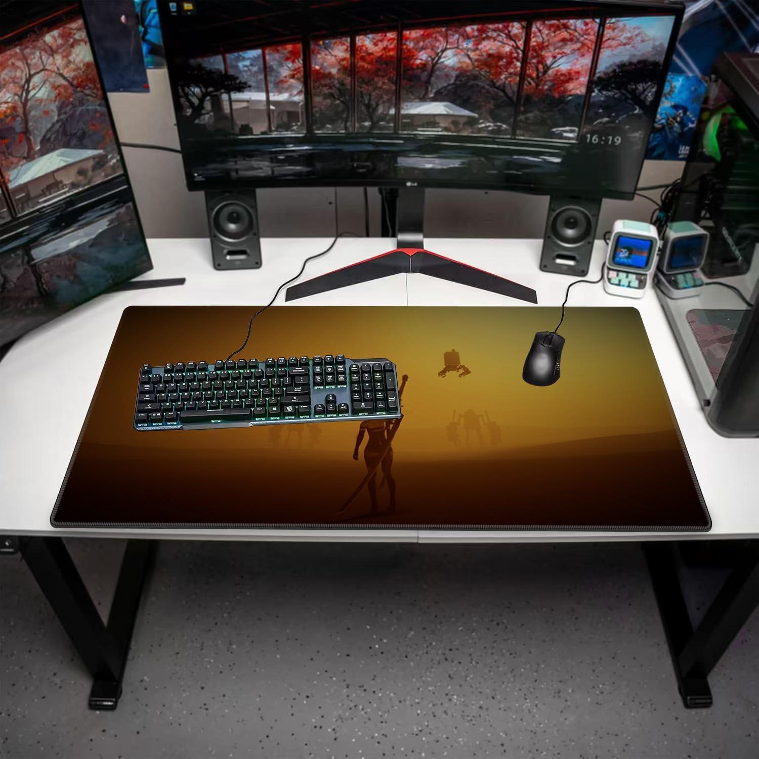 Large Anime Mouse Pad, Mouse Pad XXL(90 x 40 x 3 cm) Neil Mechanical Era Mouse Pad - Waterproof and Anti-Slip - Fine Edges - Suitable for Home and Office Computer Accessories (D)