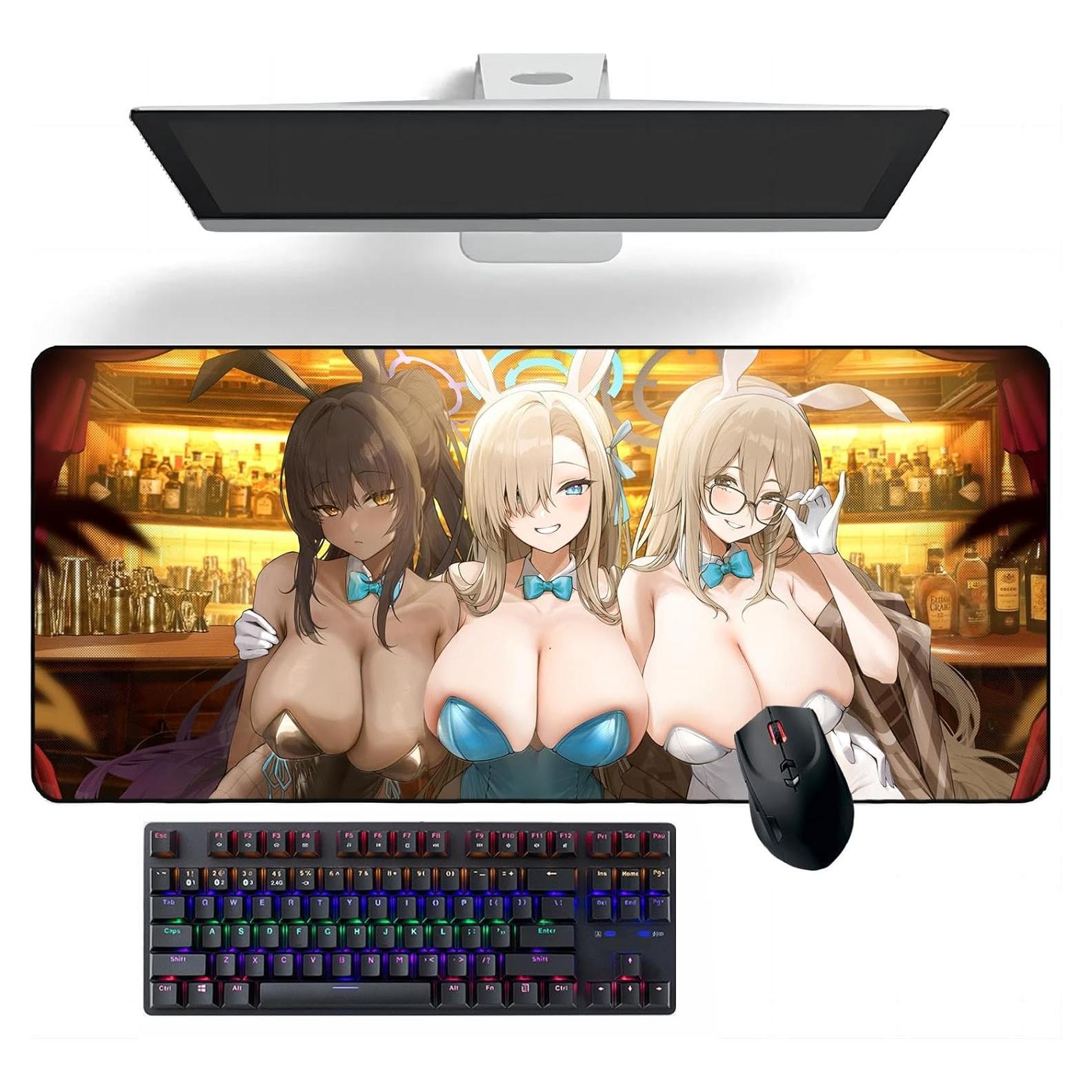 Anime Mouse pad Blue Archive Kakudate Karin Anime Desk Mat Keyboard Mat Large Mouse Pads Rubber Mouse Mats