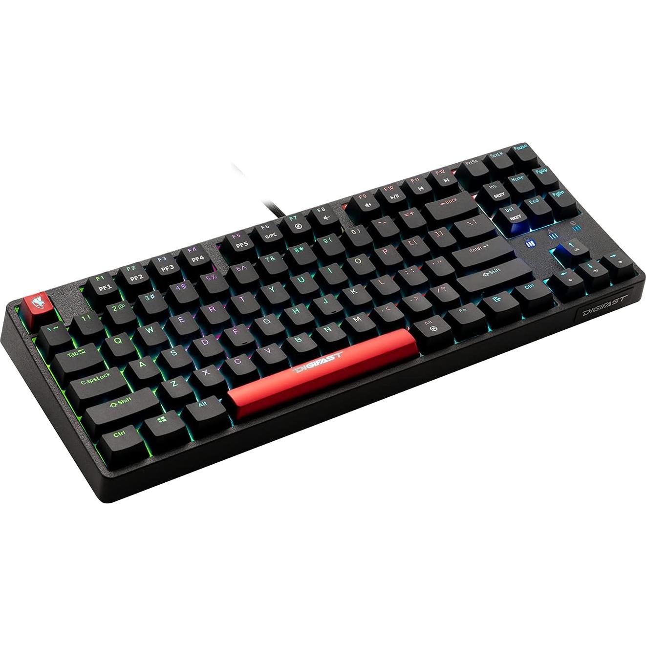 CS-21 Mechanical Gaming Keyboard - RGB Backlit Gaming Keyboard - Tenkeyless TKL Gaming Chronus Series Keyboard with Cherry MX Switches (Blue Axis)