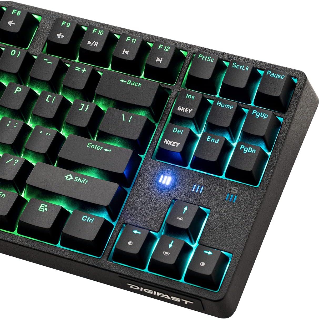 CS-21 Mechanical Gaming Keyboard - RGB Backlit Gaming Keyboard - Tenkeyless TKL Gaming Chronus Series Keyboard with Cherry MX Switches (Blue Axis)
