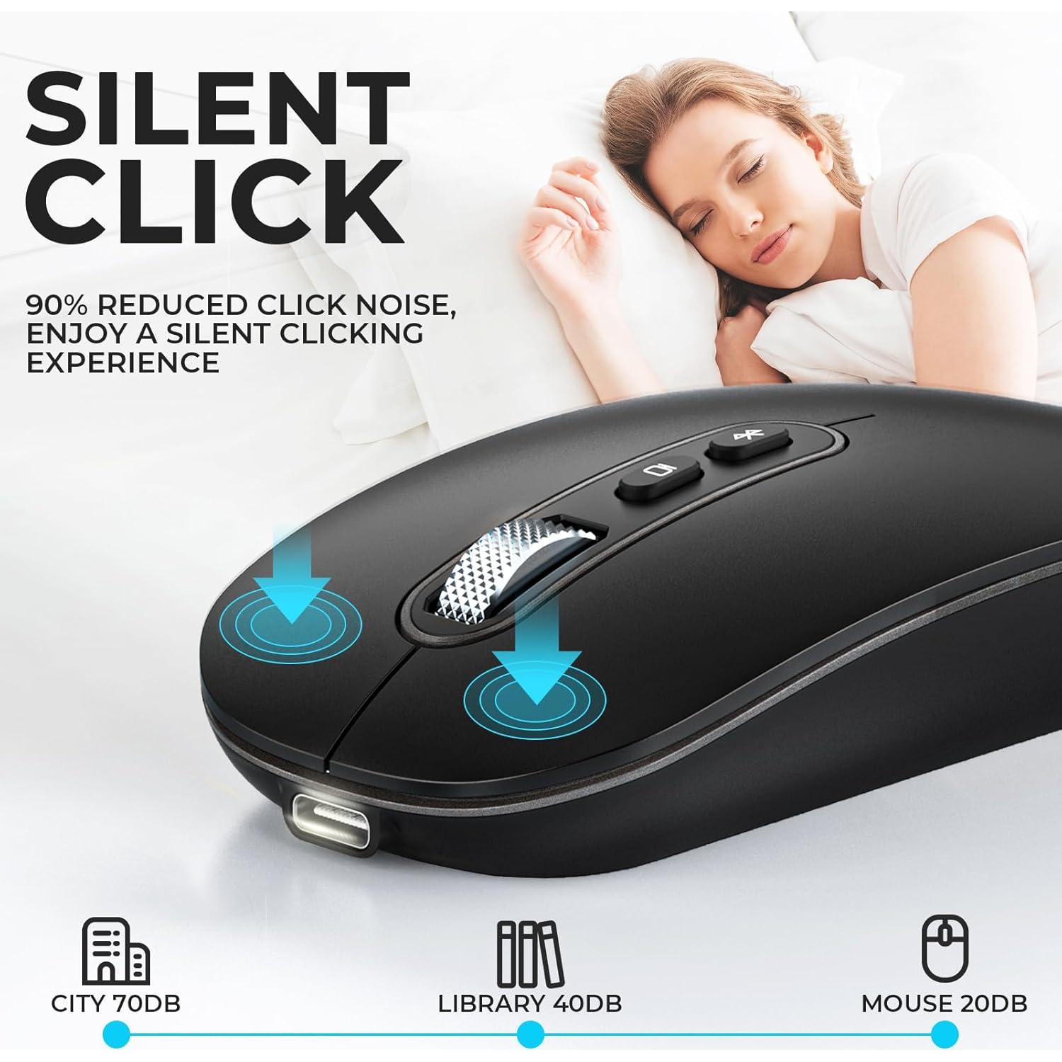 Ratón Inalámbrico USB-C RaceGT Recargable Silencioso Negro