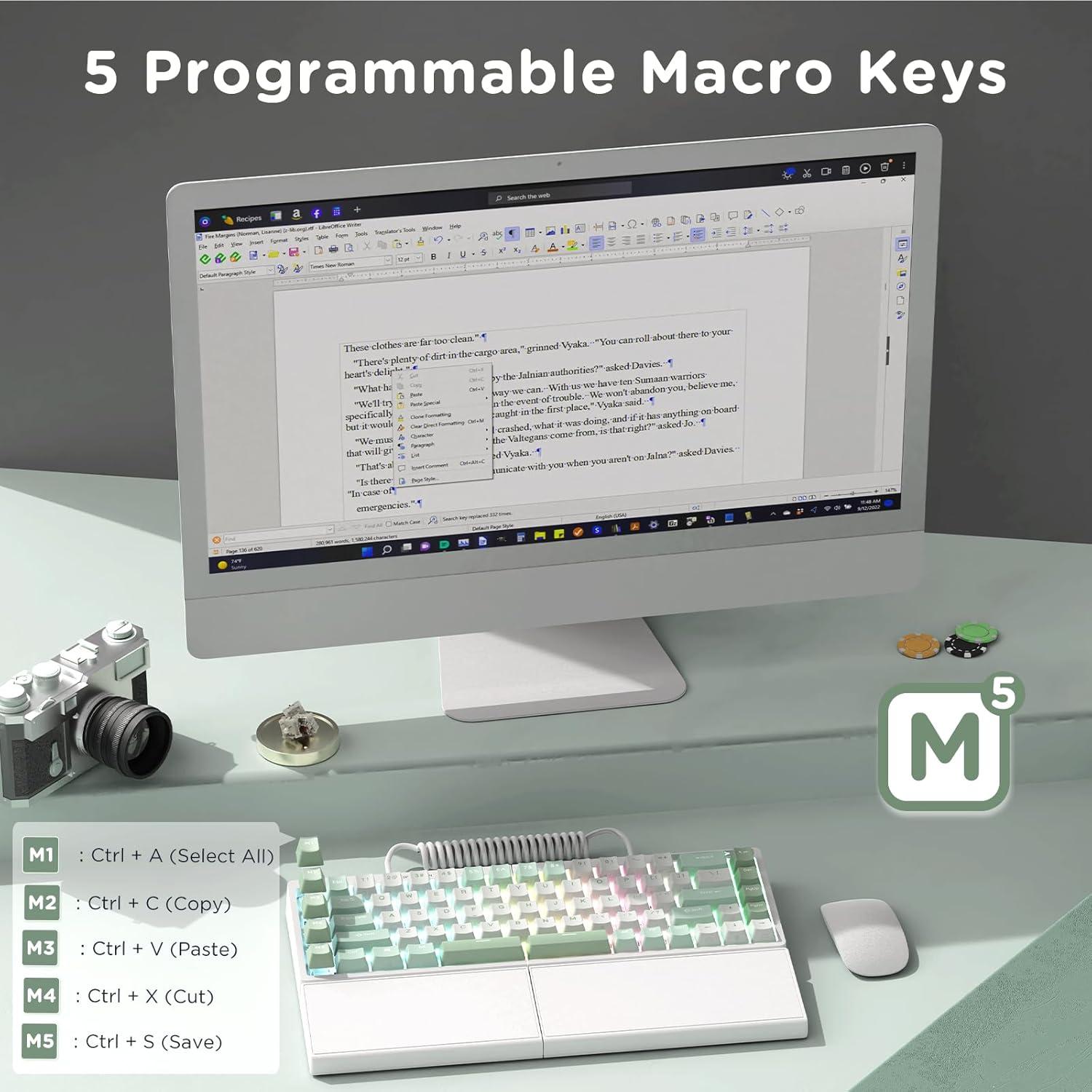 Teclado Mecánico Ergonómico RK Royal Kludge RKS70 Inalámbrico