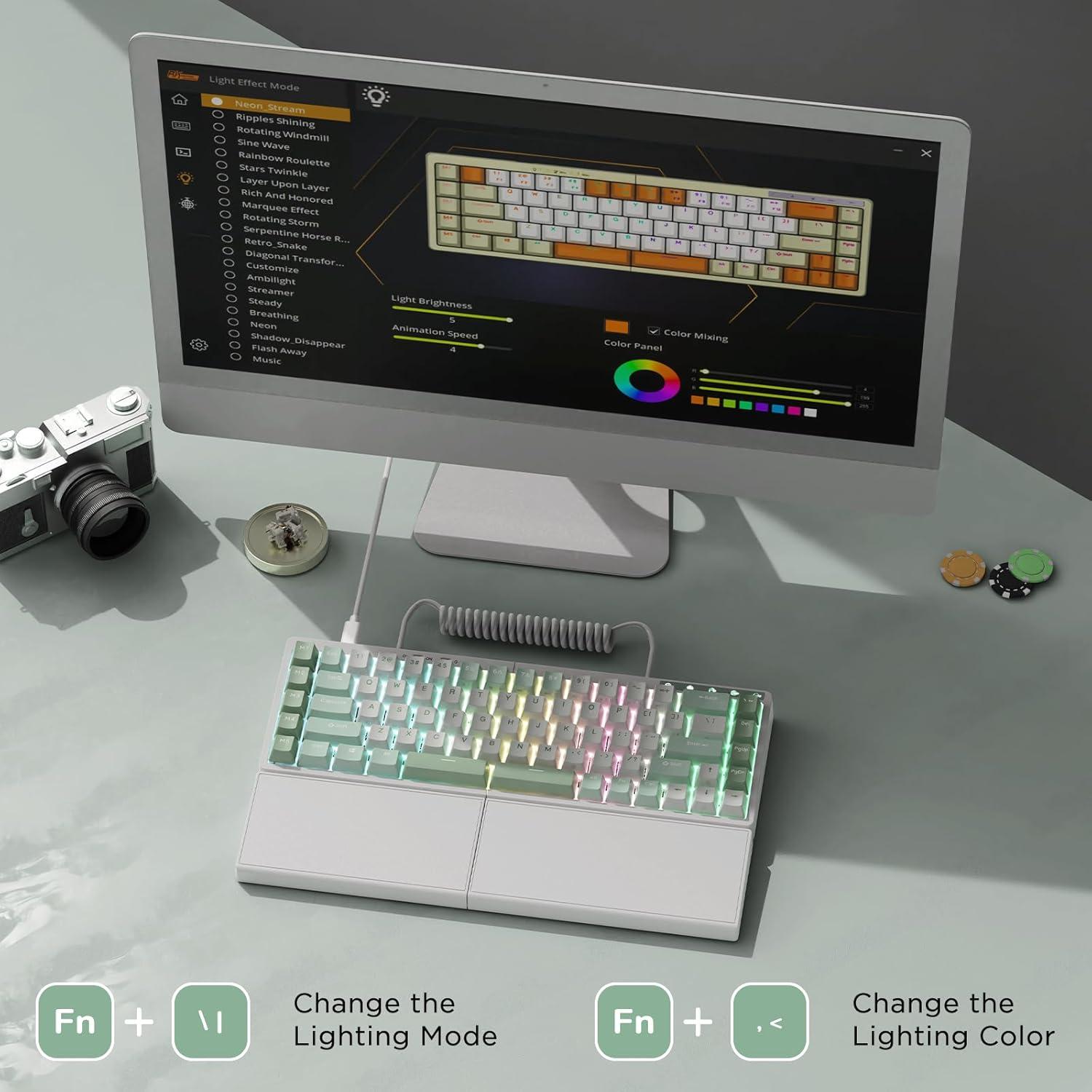 Teclado Mecánico Ergonómico RK Royal Kludge RKS70 Inalámbrico