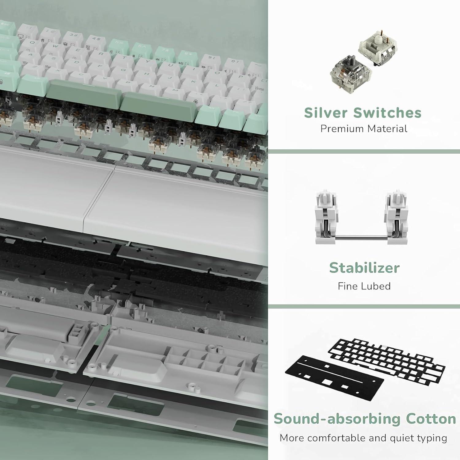 Teclado Mecánico Ergonómico RK Royal Kludge RKS70 Inalámbrico