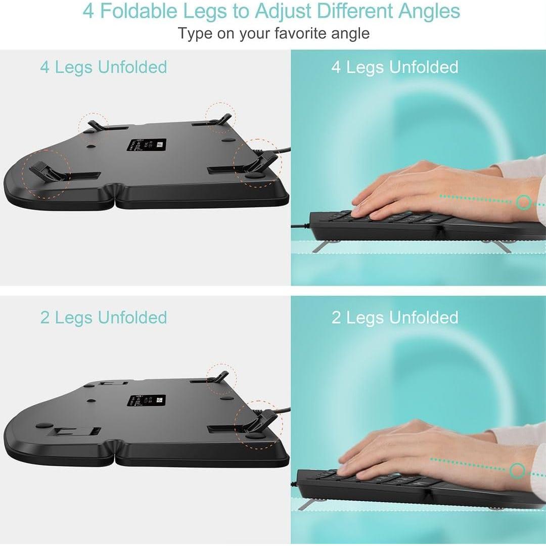 Teclado Ergonómico USB Arteck con Retroiluminación 7 Colores