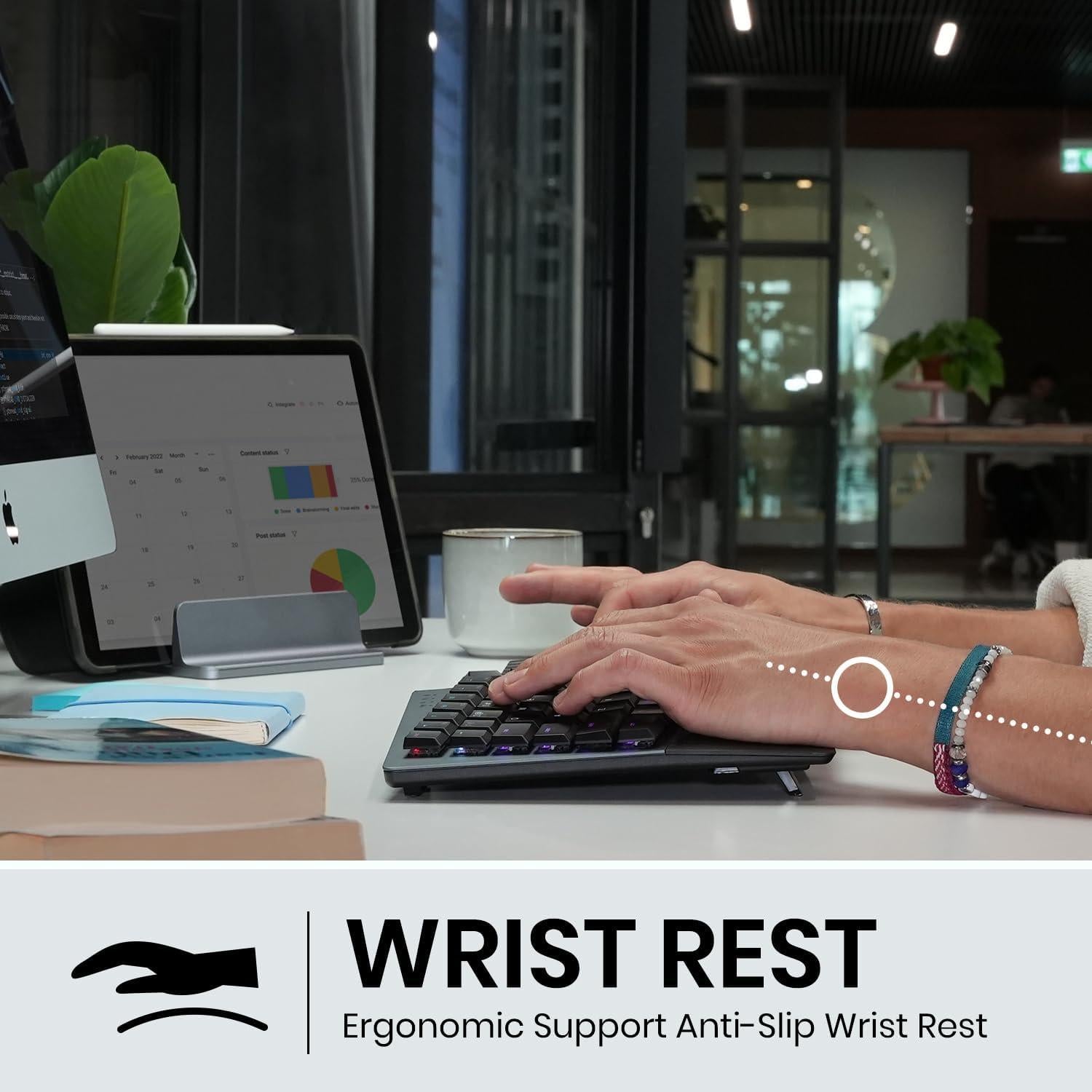 Teclado Mecánico Ergonómico Inalámbrico Perixx PERIBOARD-835 RGB