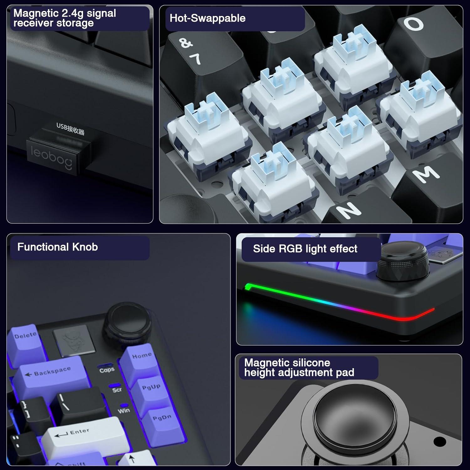 Teclado Mecánico Inalámbrico Leobog A75 Ergonómico RGB