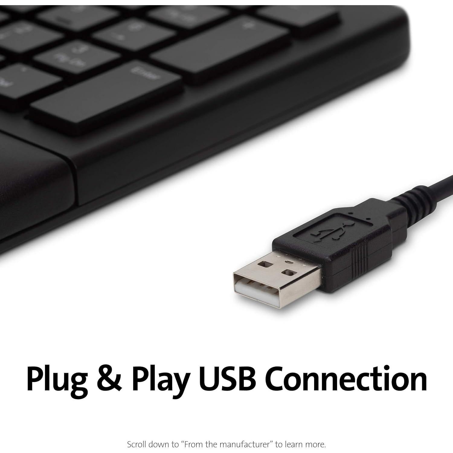 Teclado Ergonómico Kensington Pro Fit Ergo USB - Negro