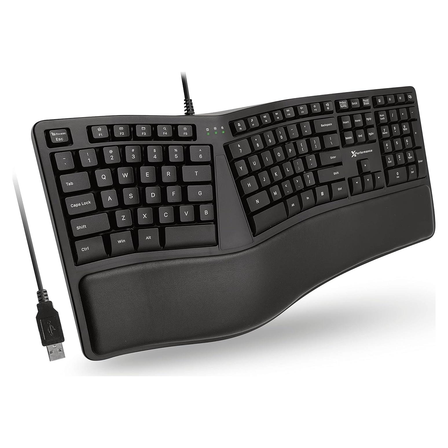 Teclado Ergonómico X9 con Reposamuñecas Acolchado 110 Teclas