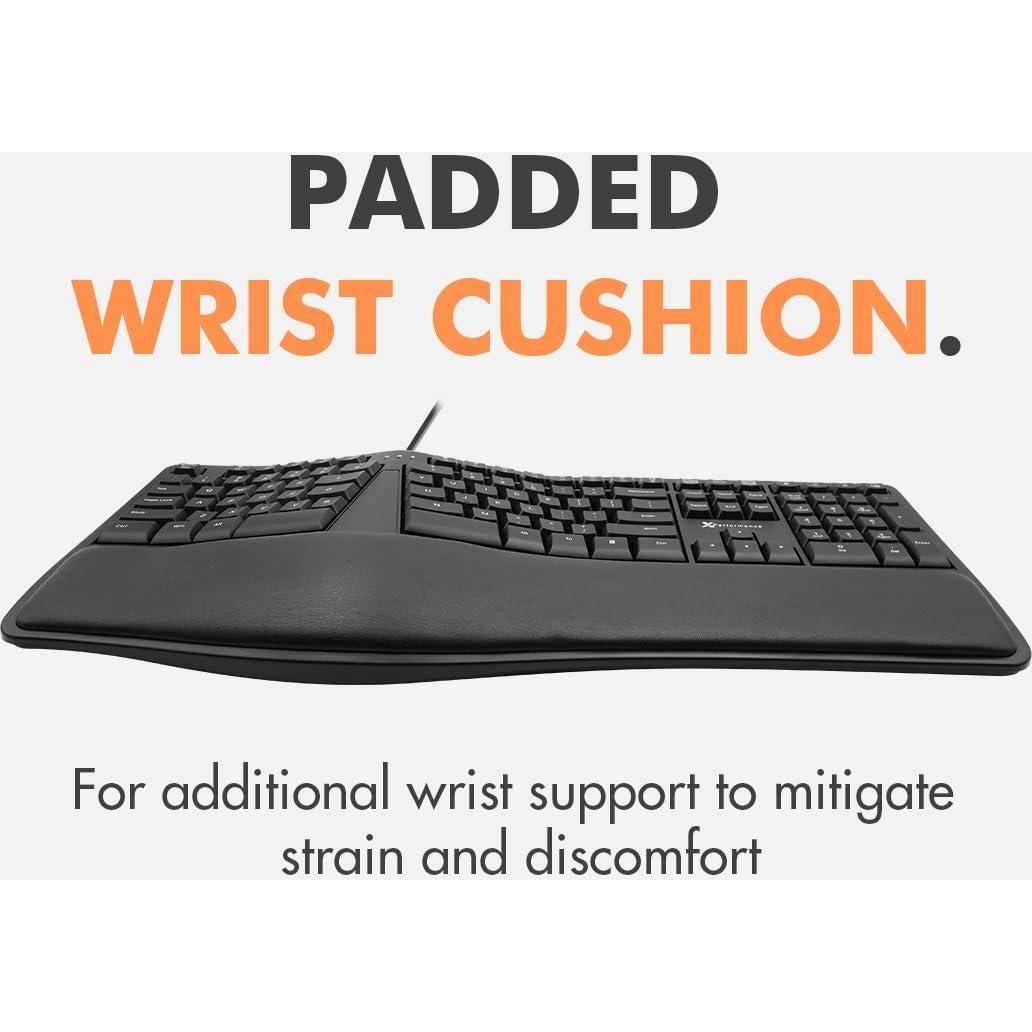 Teclado Ergonómico X9 con Reposamuñecas Acolchado 110 Teclas