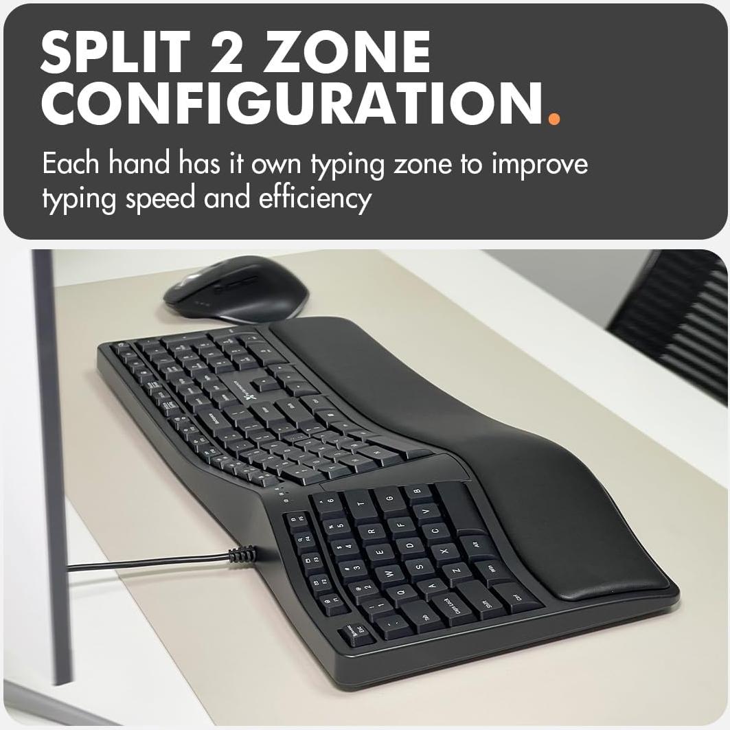 Teclado Ergonómico X9 con Reposamuñecas Acolchado 110 Teclas