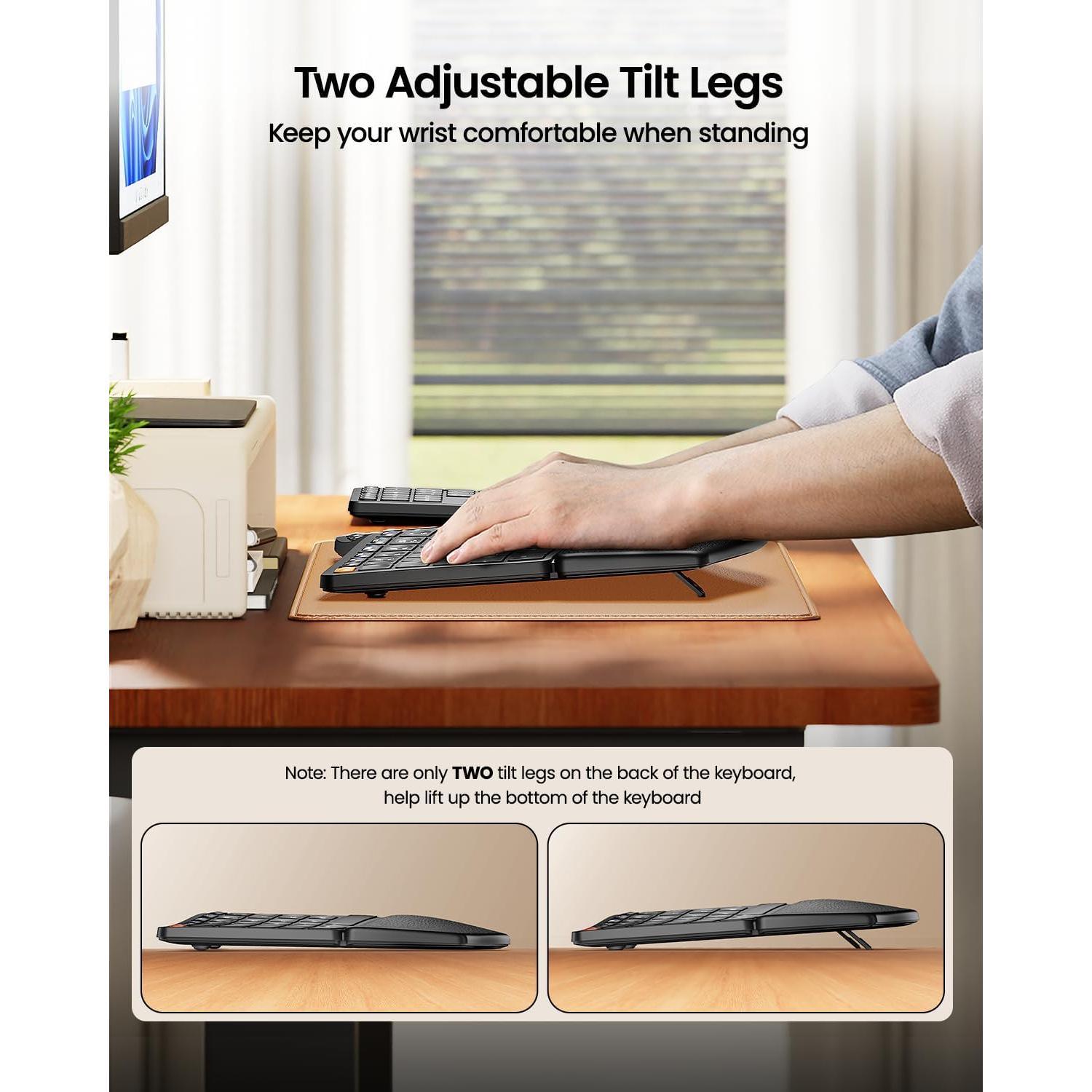 Teclado Ergonómico Inalámbrico ProtoArc EK04 con Numérico