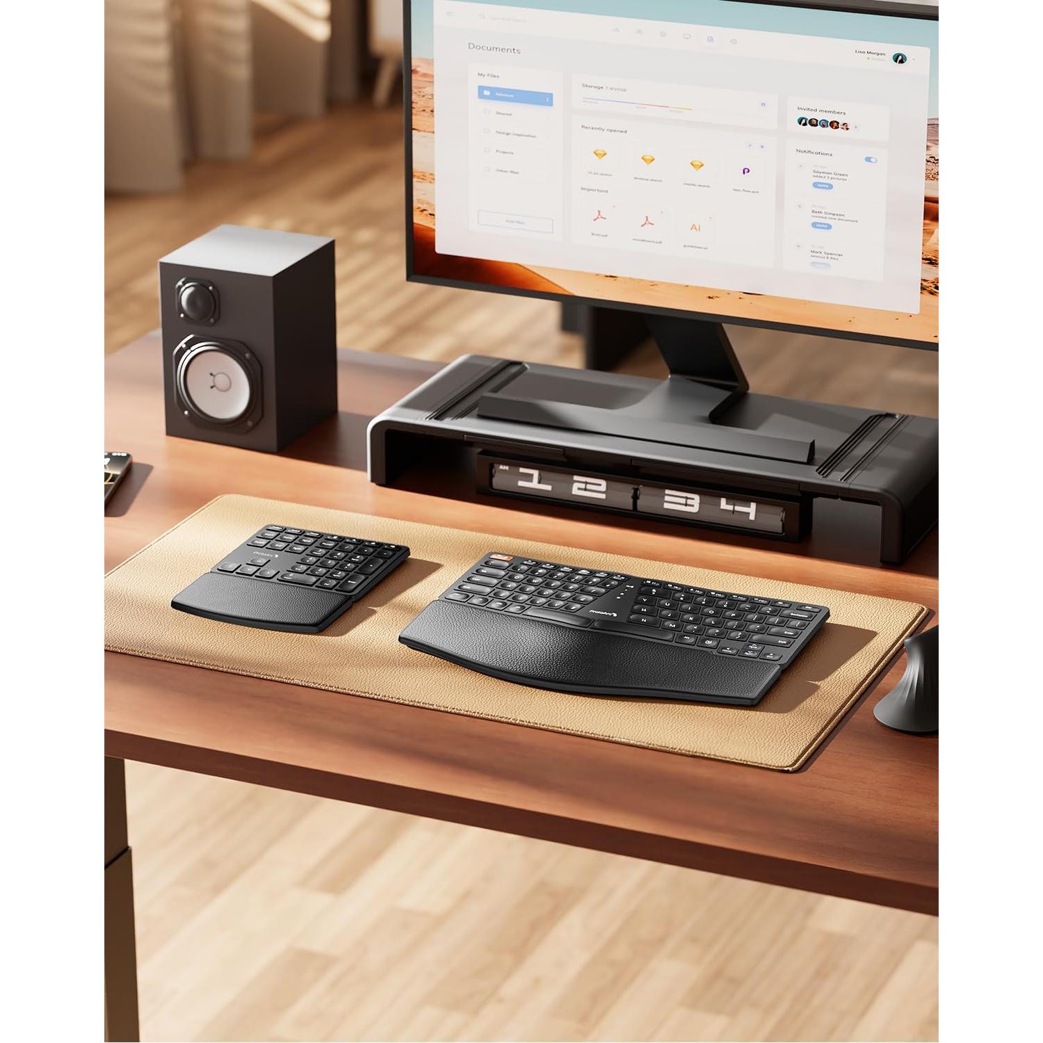 Teclado Ergonómico Inalámbrico ProtoArc EK04 con Numérico