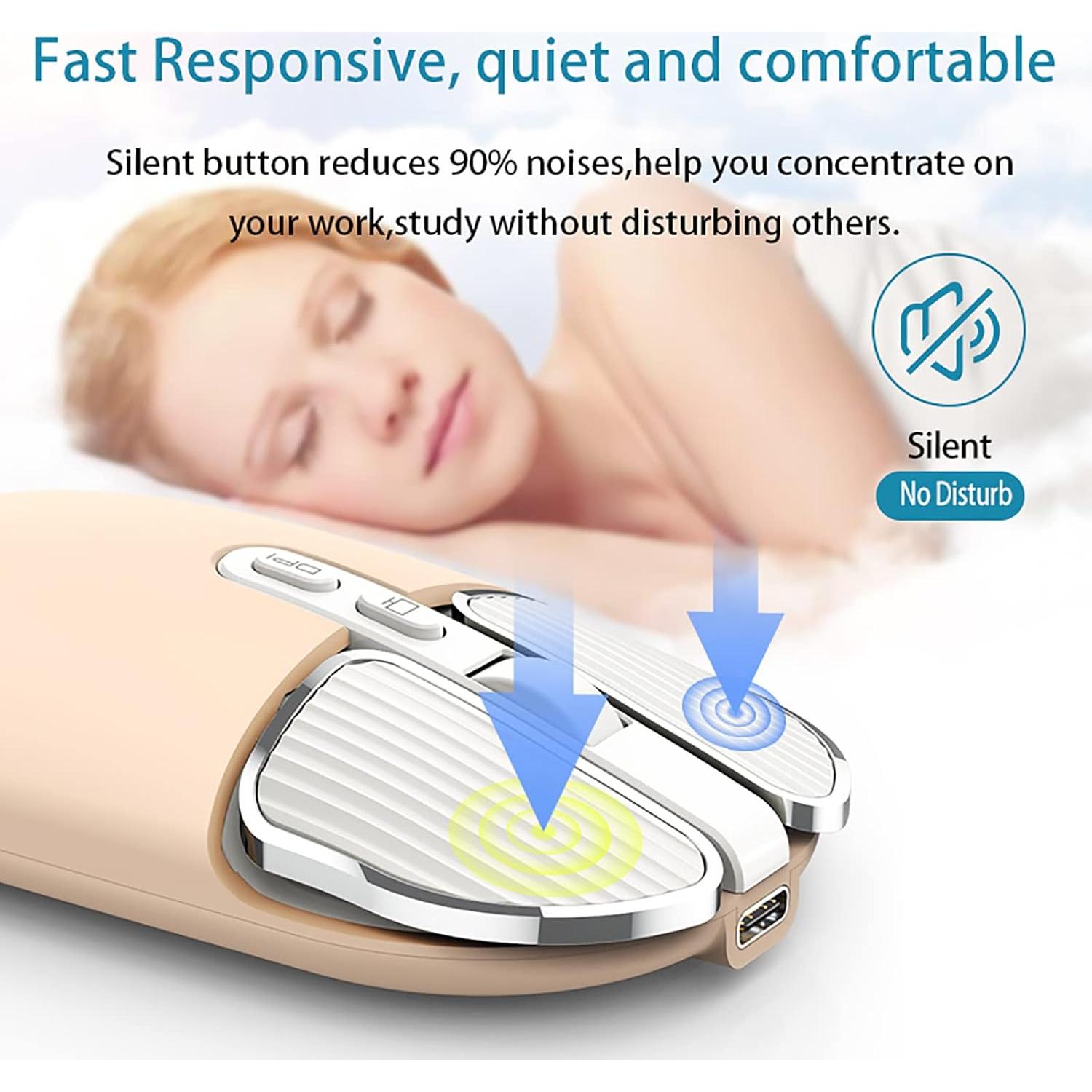 Ratón Inalámbrico Recargable Junsida Tutushu 2400DPI Color Crema