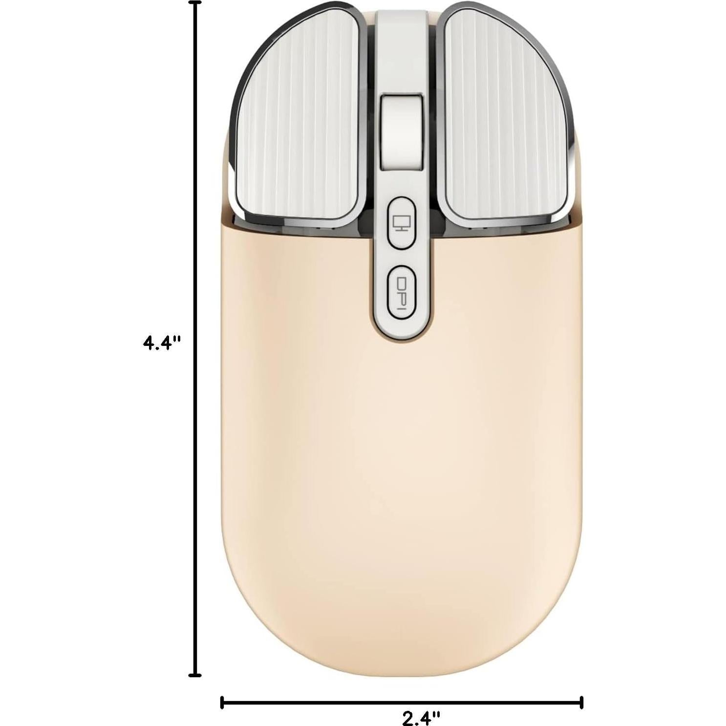 Ratón Inalámbrico Recargable Junsida Tutushu 2400DPI Color Crema