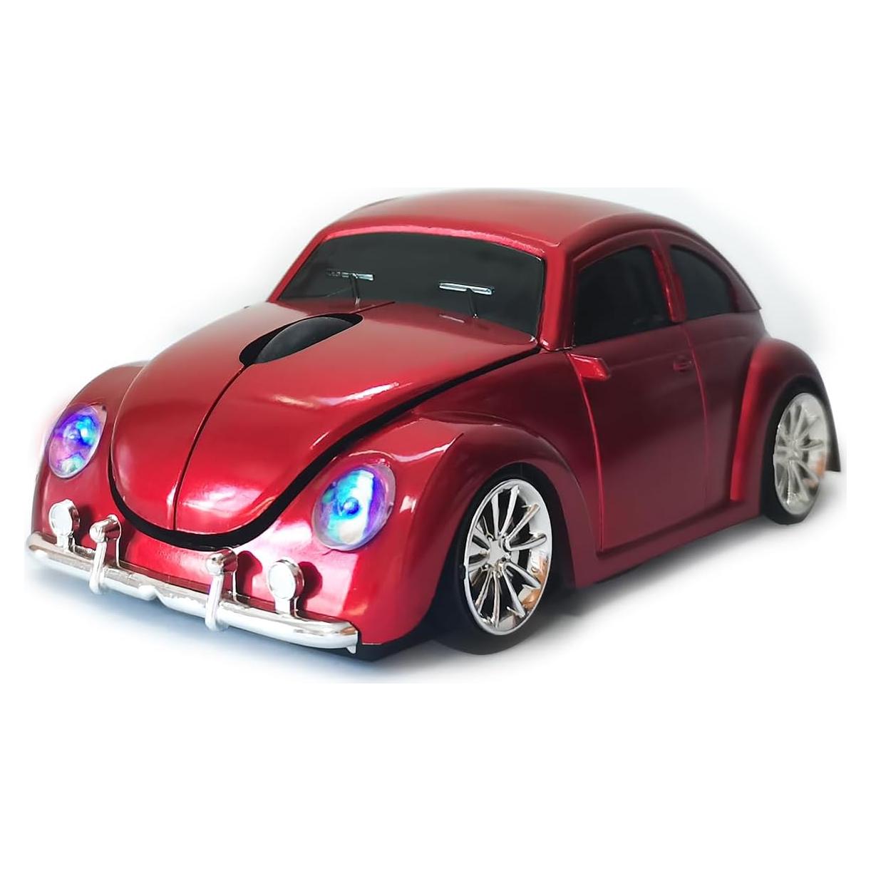 Wireless Car Mouse, 2.4Ghz Optical, Cute & Cool for Laptop PC Mac (Red)