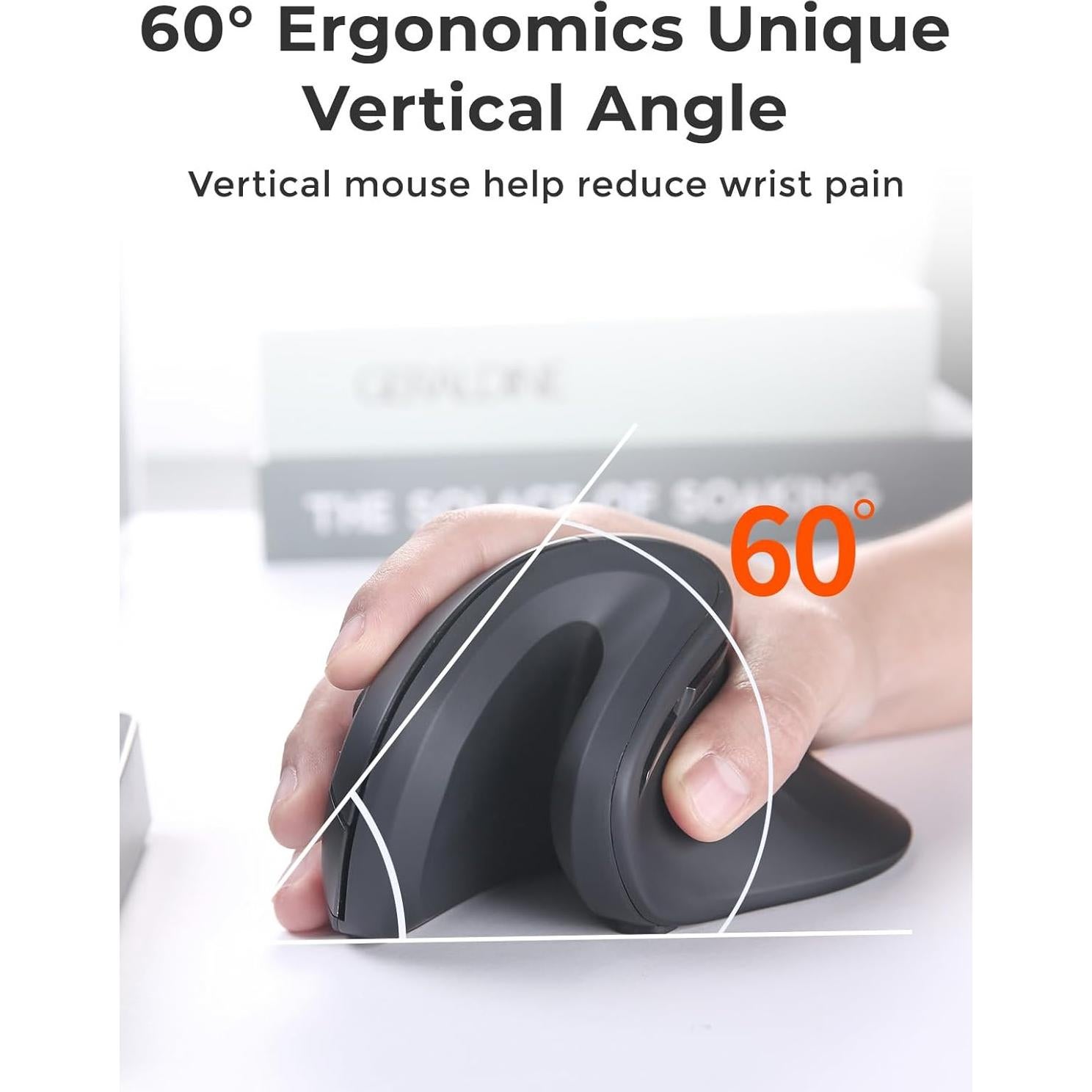 Ratón Vertical Inalámbrico Ergonómico DAREU LM109D 2.4GHz/BT