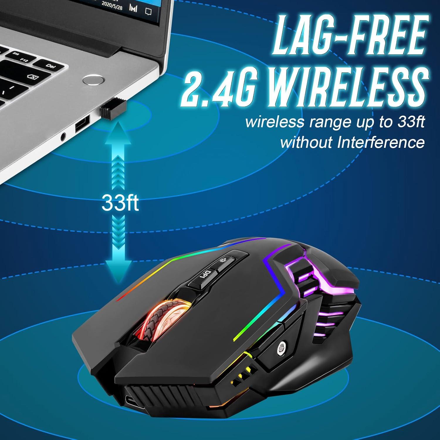 Ratón Inalámbrico para Juegos CHONCHOW WG01 RGB 3200 DPI