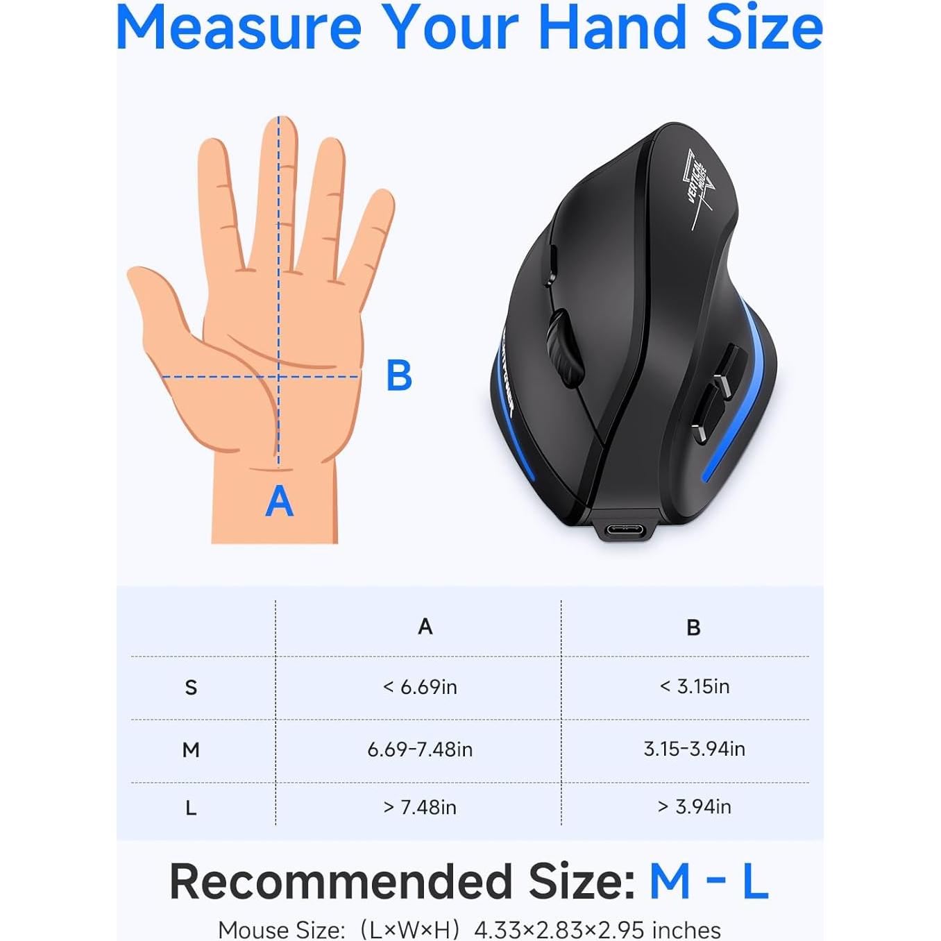 Mouse Inalámbrico Ergonómico ECHTPower F35B Vertical Bluetooth