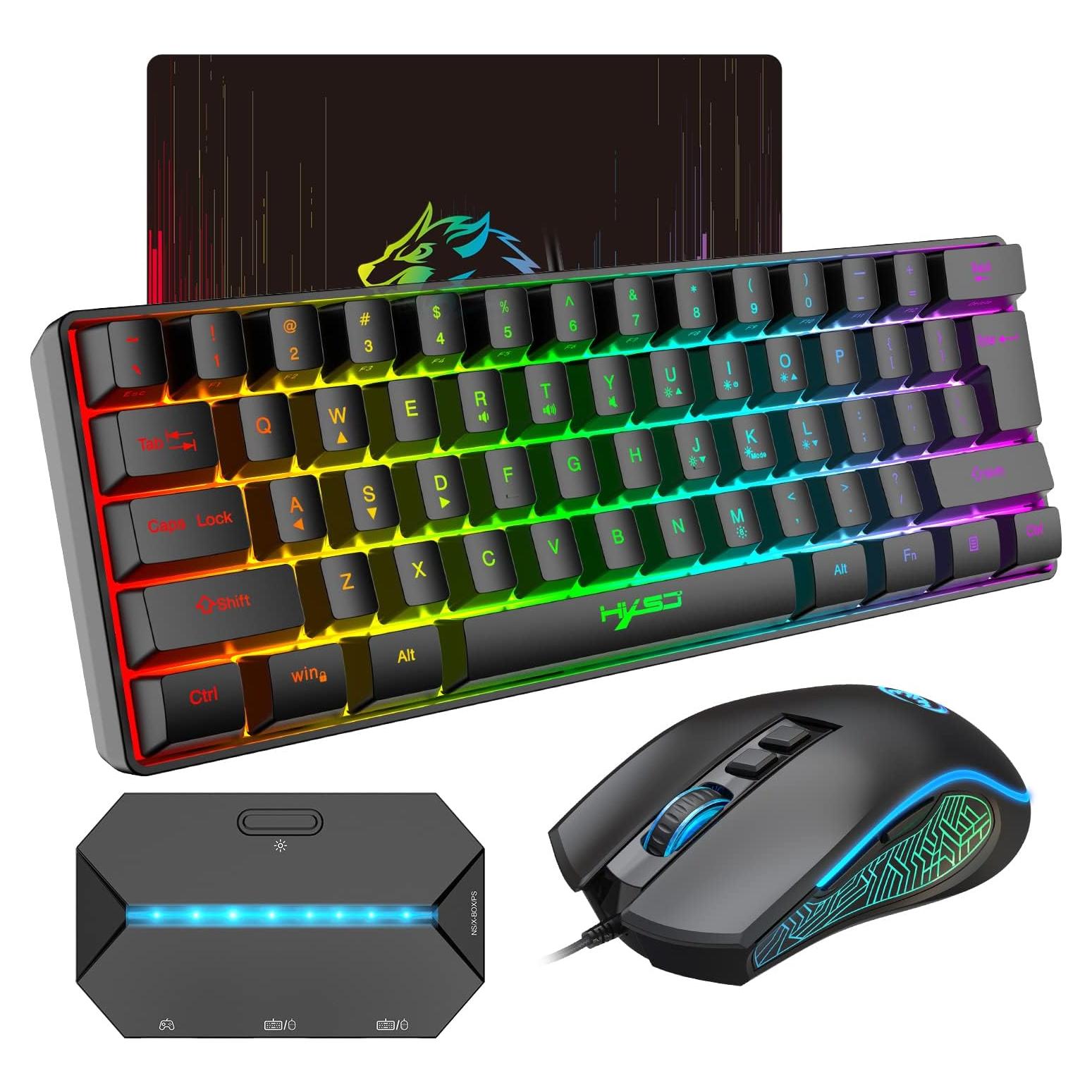 Combo Teclado y Ratón Gaming SELORSS RGB 61 Teclas 6400 DPI
