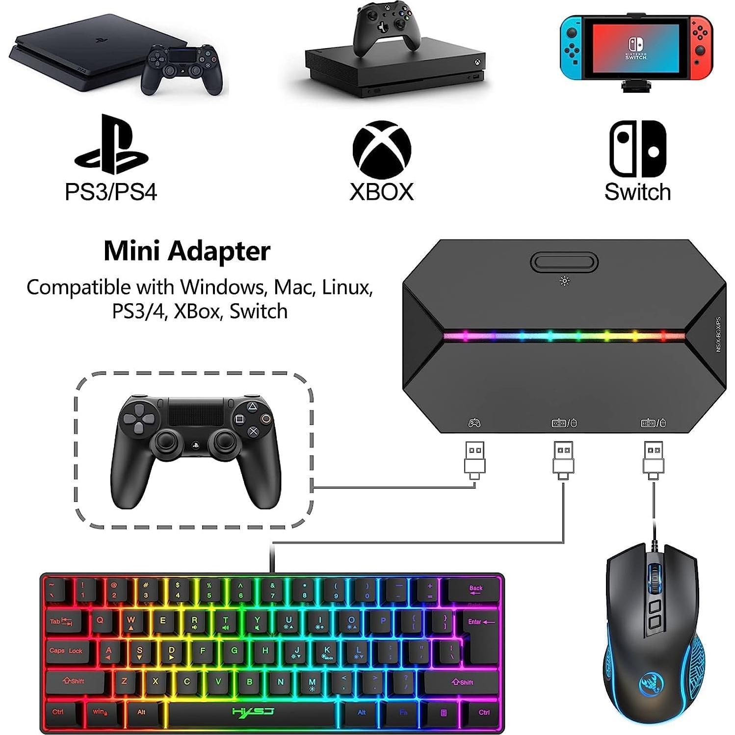 Combo Teclado y Ratón Gaming SELORSS RGB 61 Teclas 6400 DPI