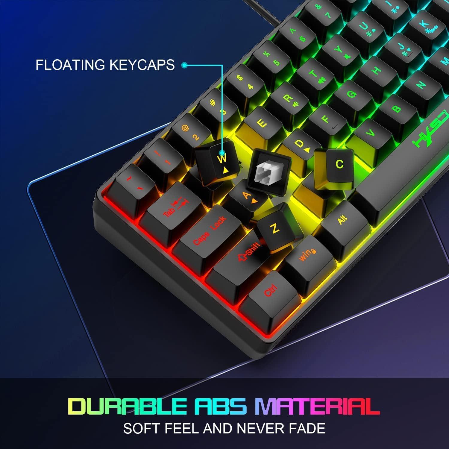 Combo Teclado y Ratón Gaming SELORSS RGB 61 Teclas 6400 DPI