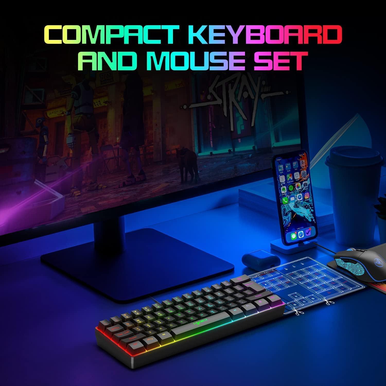 Combo Teclado y Ratón Gaming SELORSS RGB 61 Teclas 6400 DPI