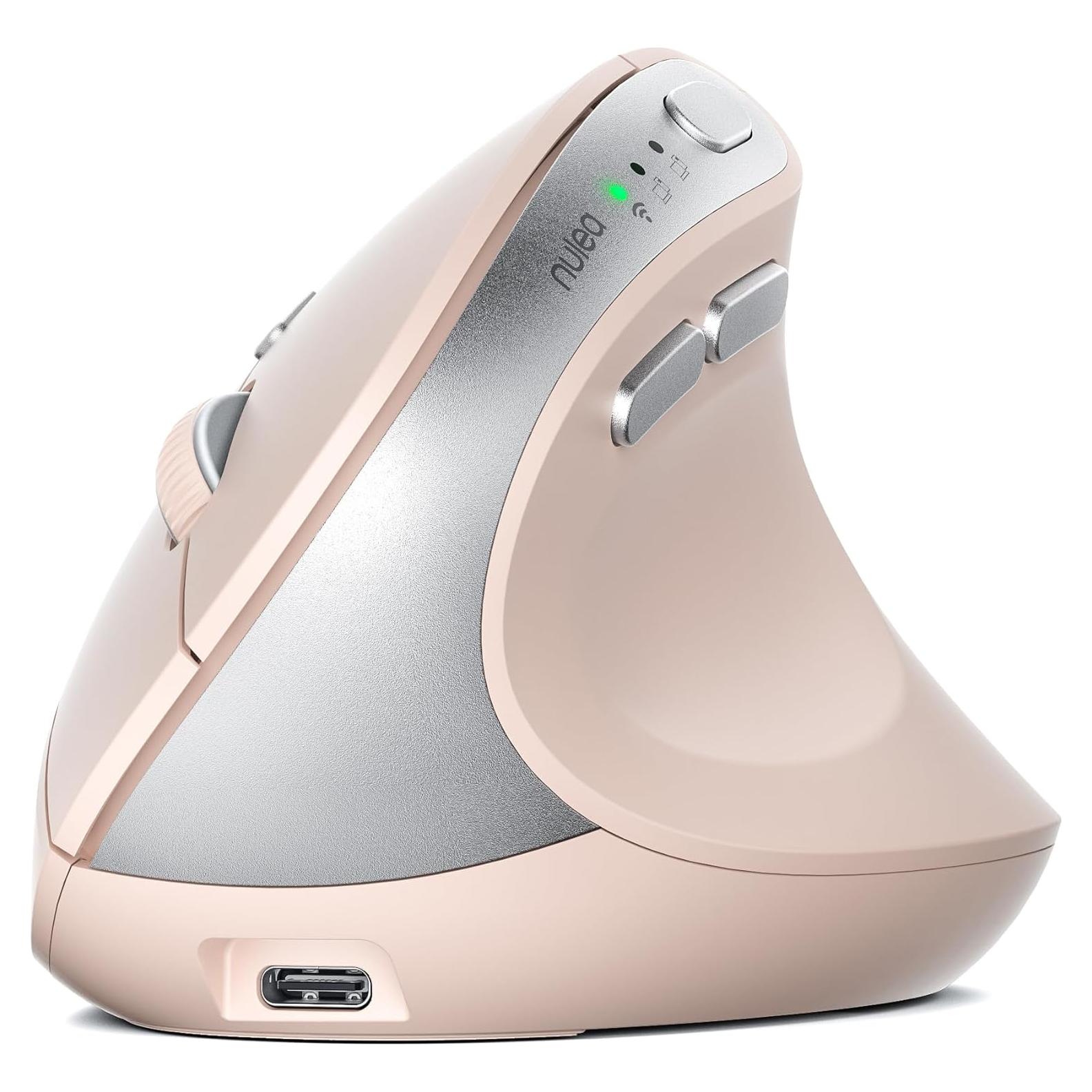 Ratón Vertical Ergonómico Nulea MD280 Inalámbrico Rosa 4 DPI