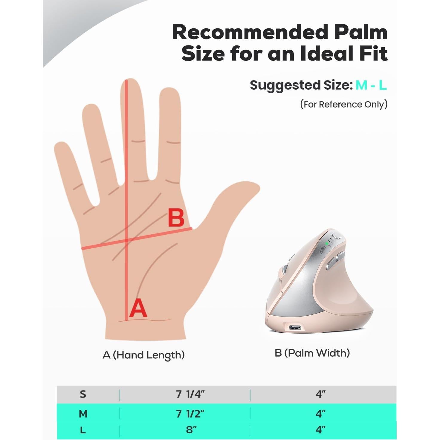 Ratón Vertical Ergonómico Nulea MD280 Inalámbrico Rosa 4 DPI