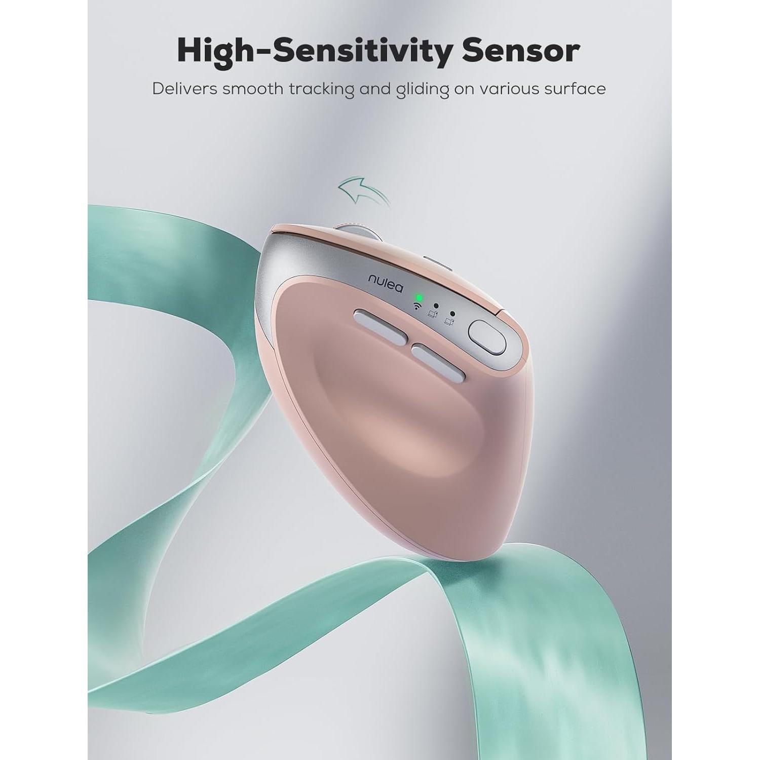 Ratón Vertical Ergonómico Nulea MD280 Inalámbrico Rosa 4 DPI