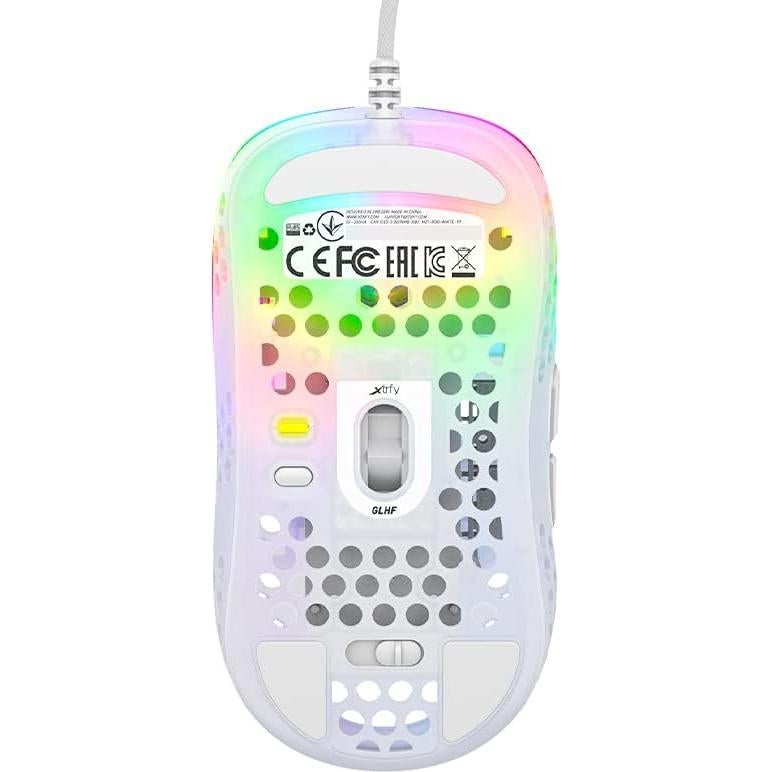 Ratón Gaming Xtrfy MZ1 Blanco, Ultra-Ligero, Sensor Pixart 3389