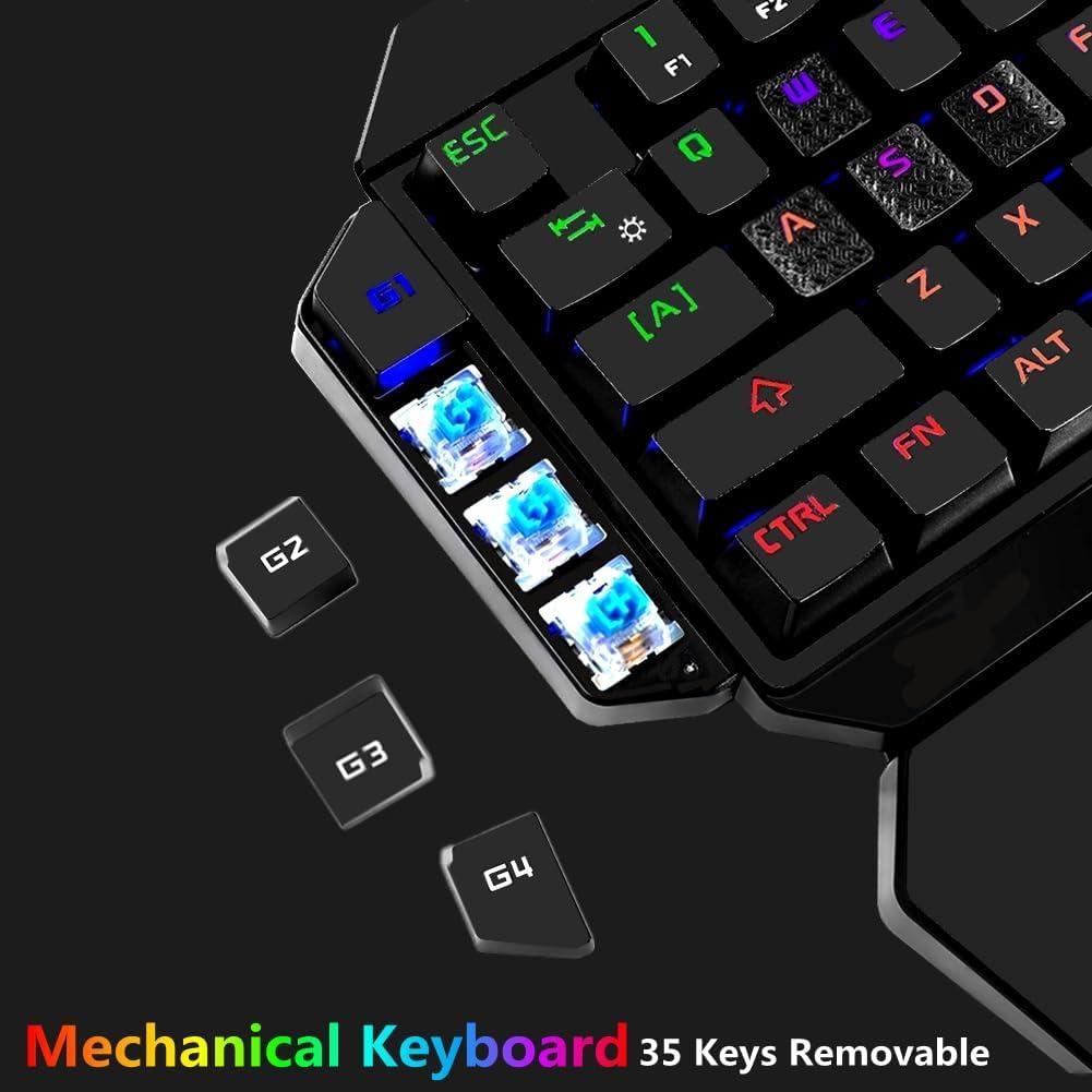 Teclado Mecánico RGB Cakce K-50 USB Ergonómico para Juegos