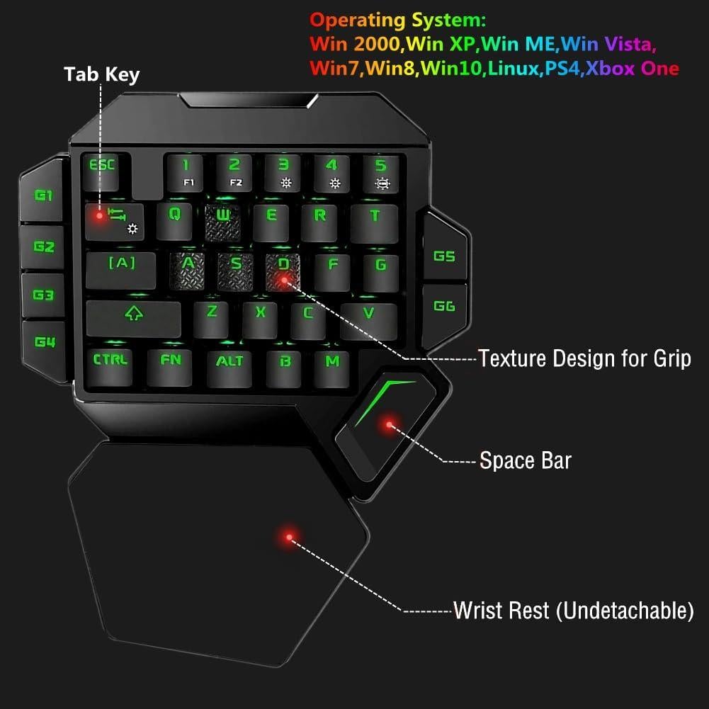 Teclado Mecánico RGB Cakce K-50 USB Ergonómico para Juegos