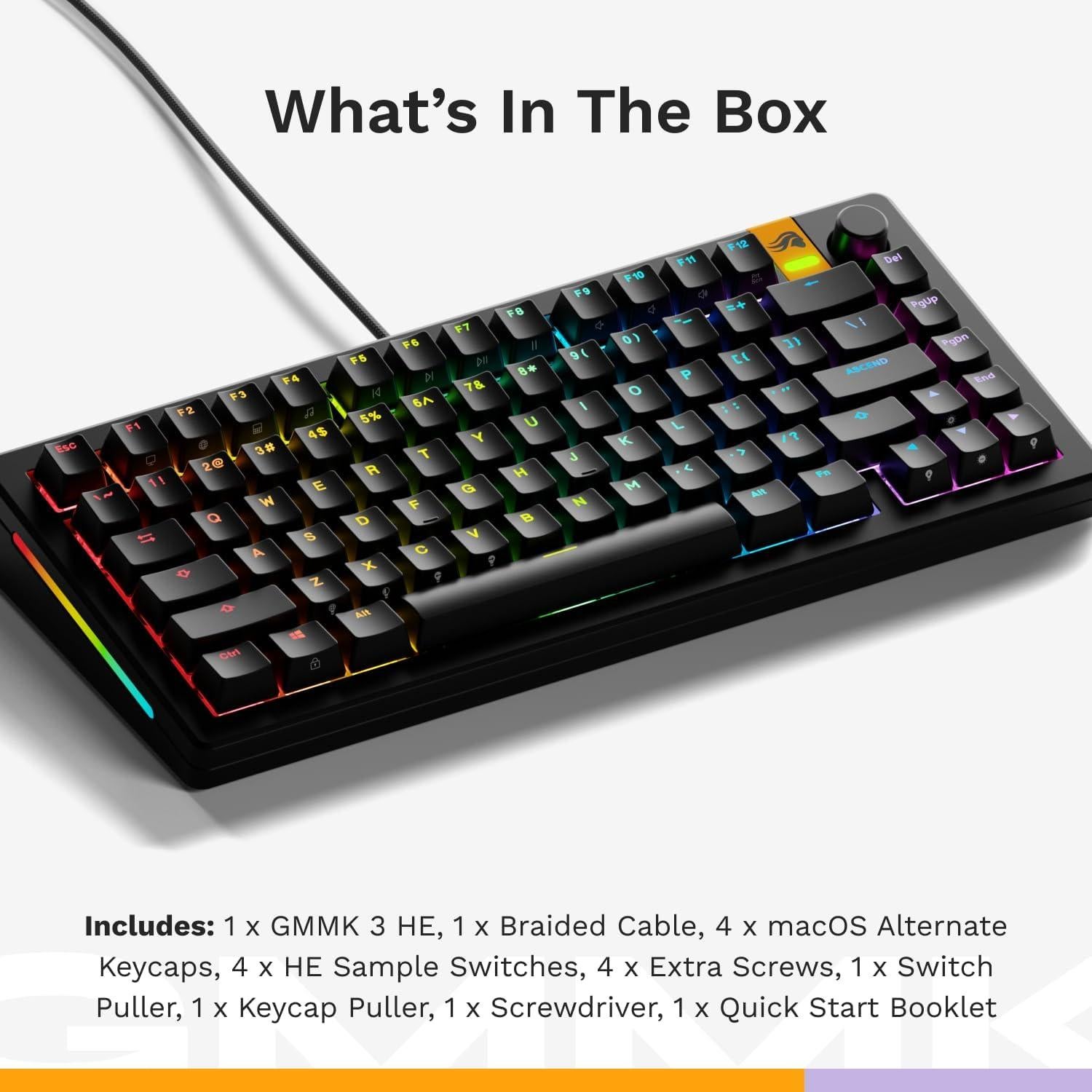 Teclado Mecánico Glorious GMMK 3 HE 75% Negro Hotswappable