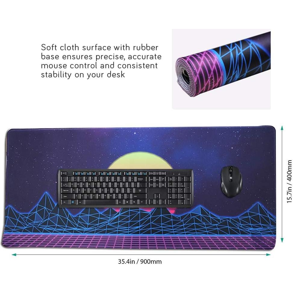 Alfombrilla de Ratón Grande Imegny 90x40 cm Antideslizante