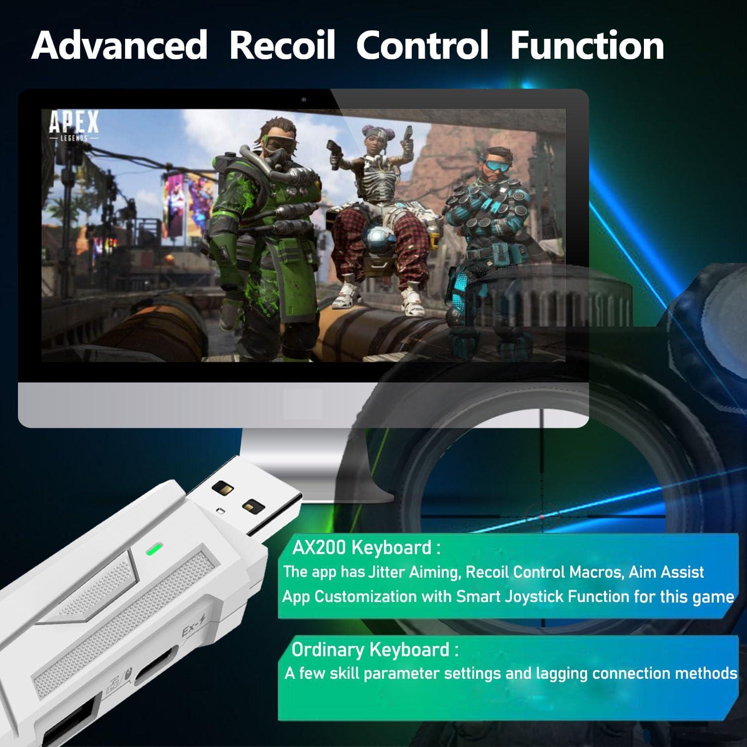 Adaptador de Teclado y Ratón para PC AX200 - 1000Hz, Mapeo Personalizado