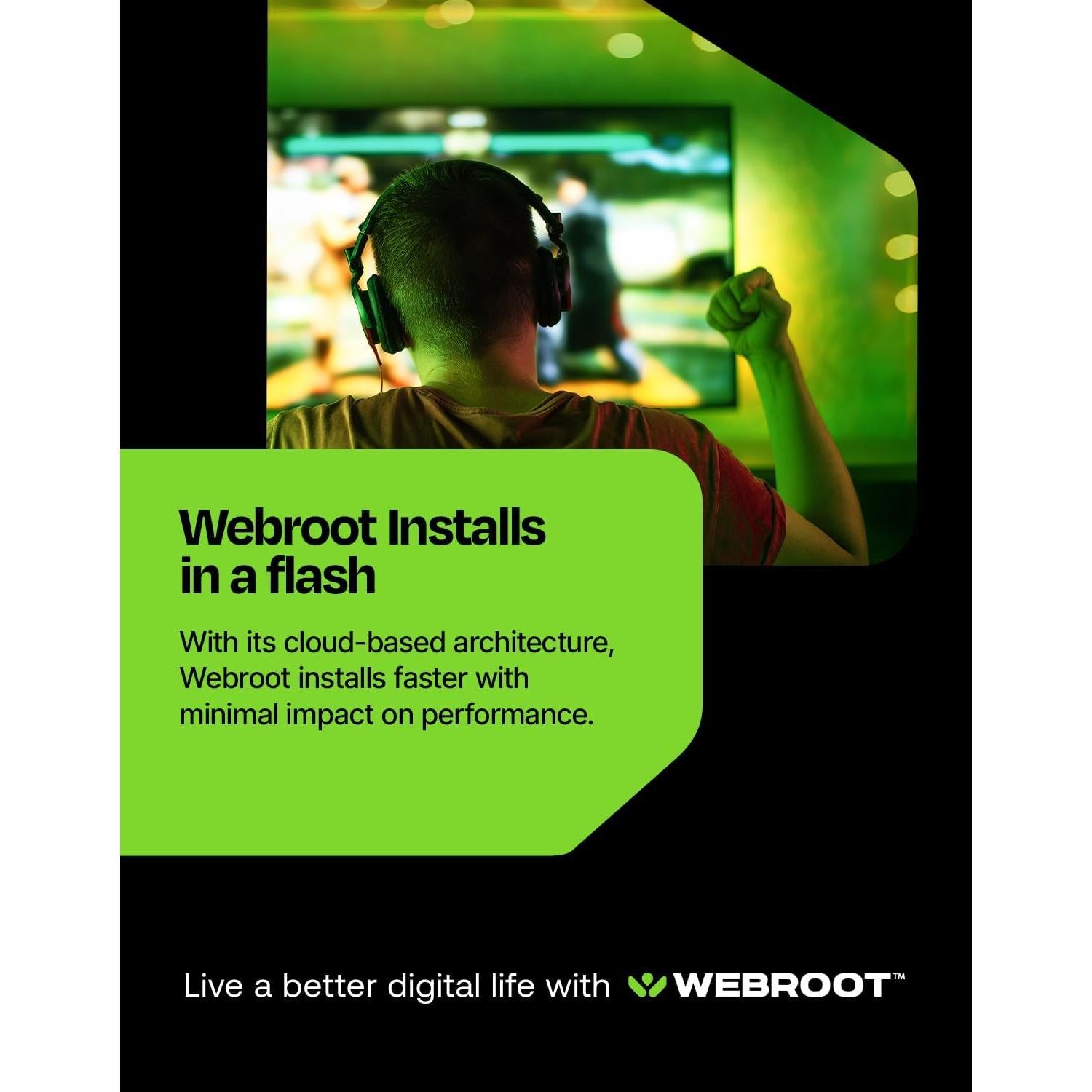 Antivirus Webroot para PC Gamers 2025 | 1 Dispositivo | 1 Año