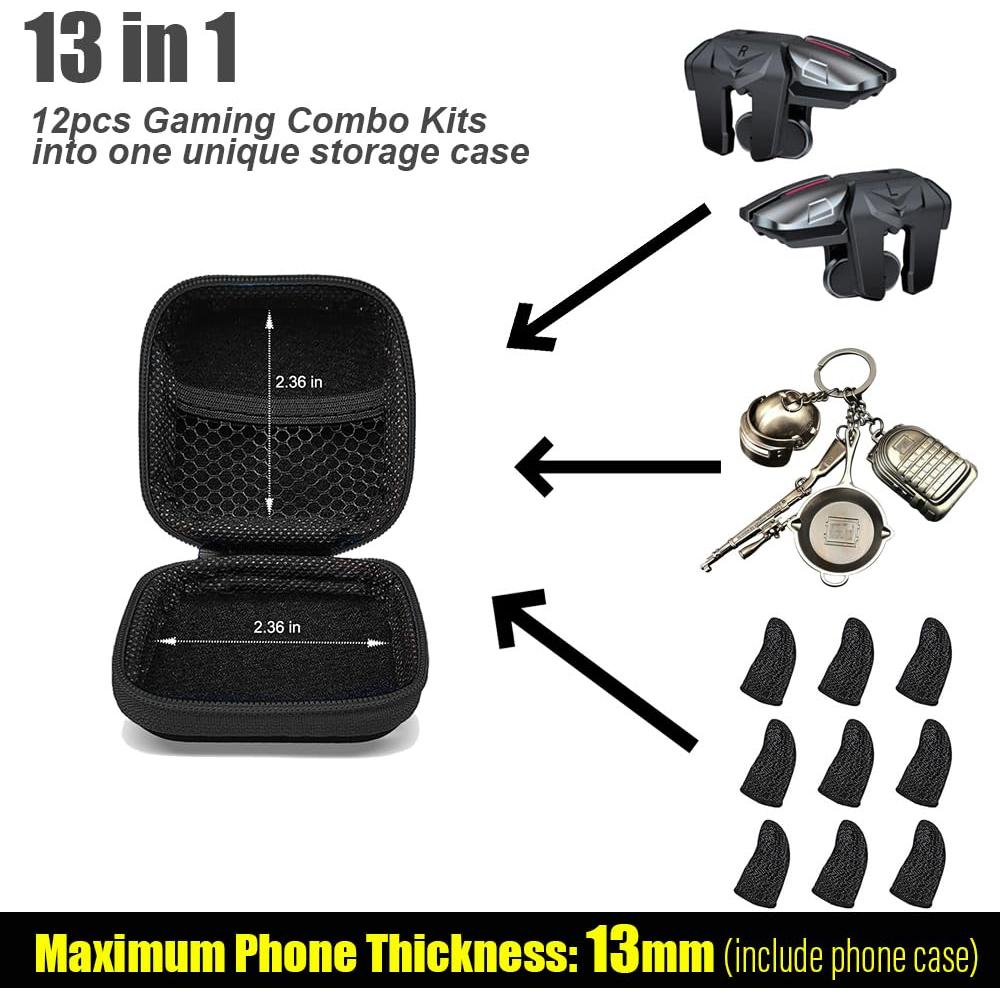 Combo 13 en 1 Controlador L2R2 Mikirini para PUBG y Fortnite