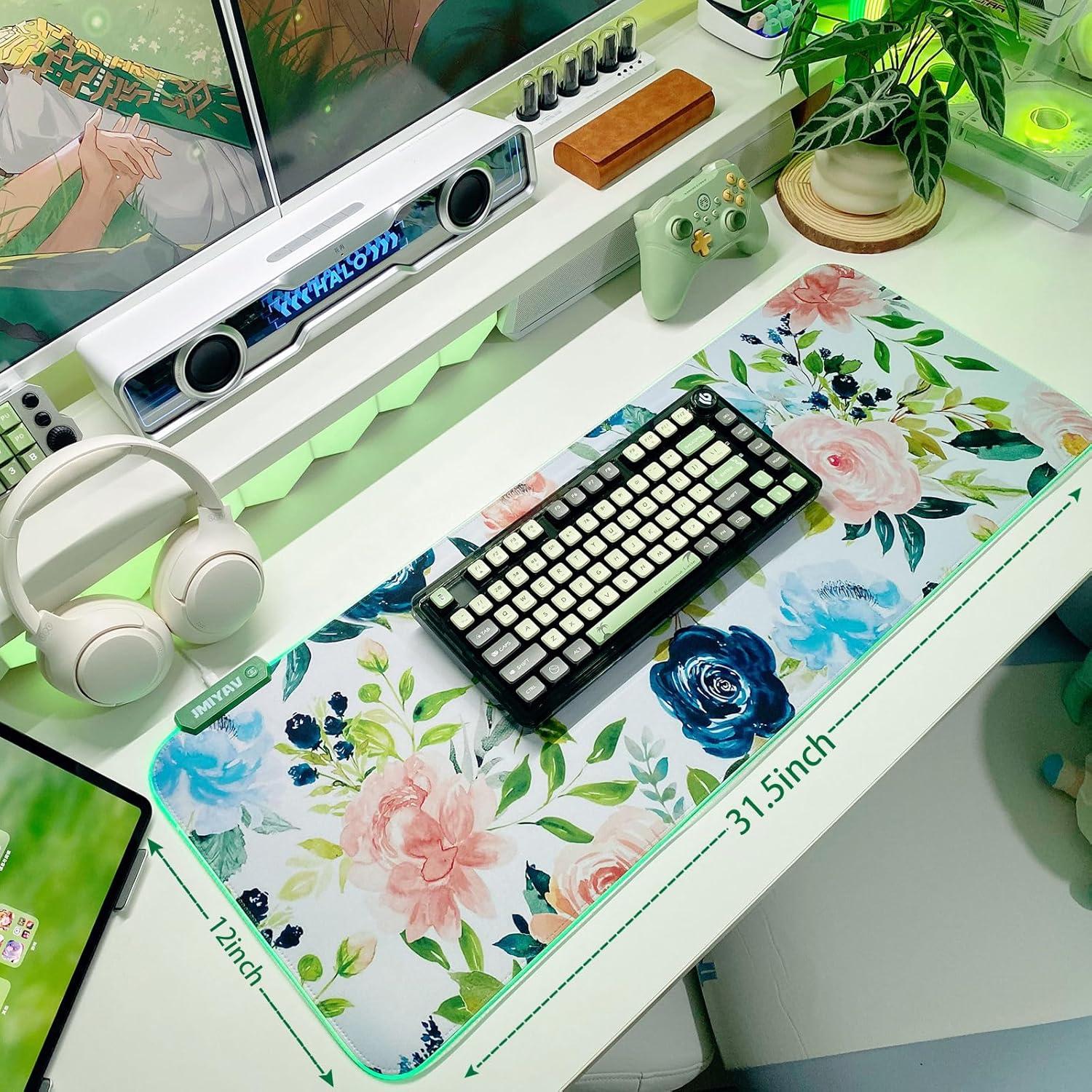 Alfombrilla de Ratón RGB JMIYAV 80x30 cm Antideslizante