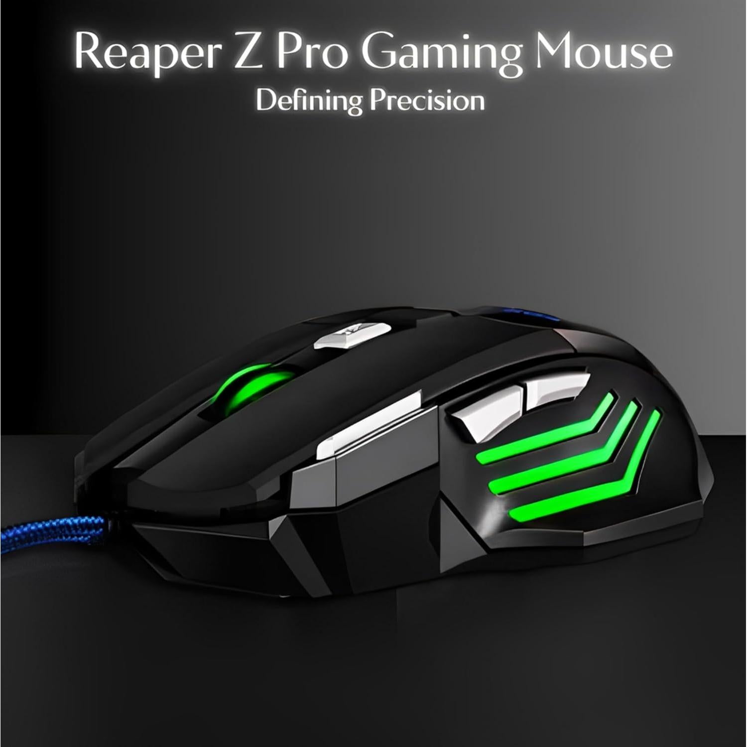Ratón Gaming Nexurion Reaper Z Pro - 3600 DPI, 7 Botones, RGB