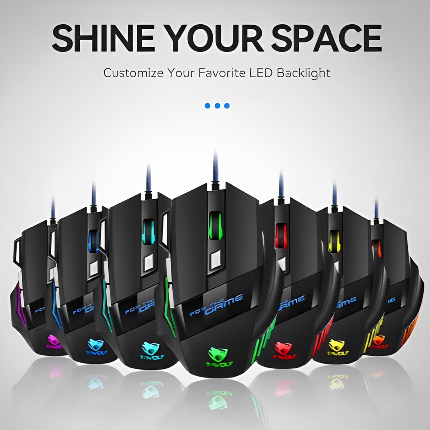 Ratón Gaming Nexurion Reaper Z Pro - 3600 DPI, 7 Botones, RGB