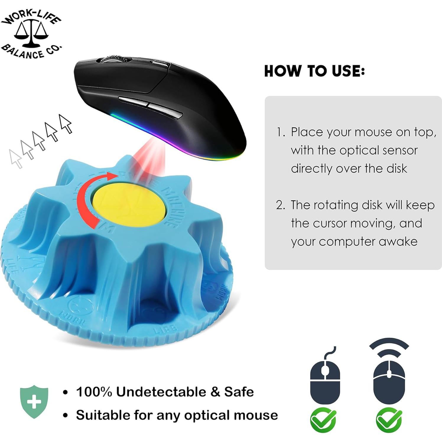 Dispositivo Jiggler de Ratón Mecánico Indetectable - 12 cm