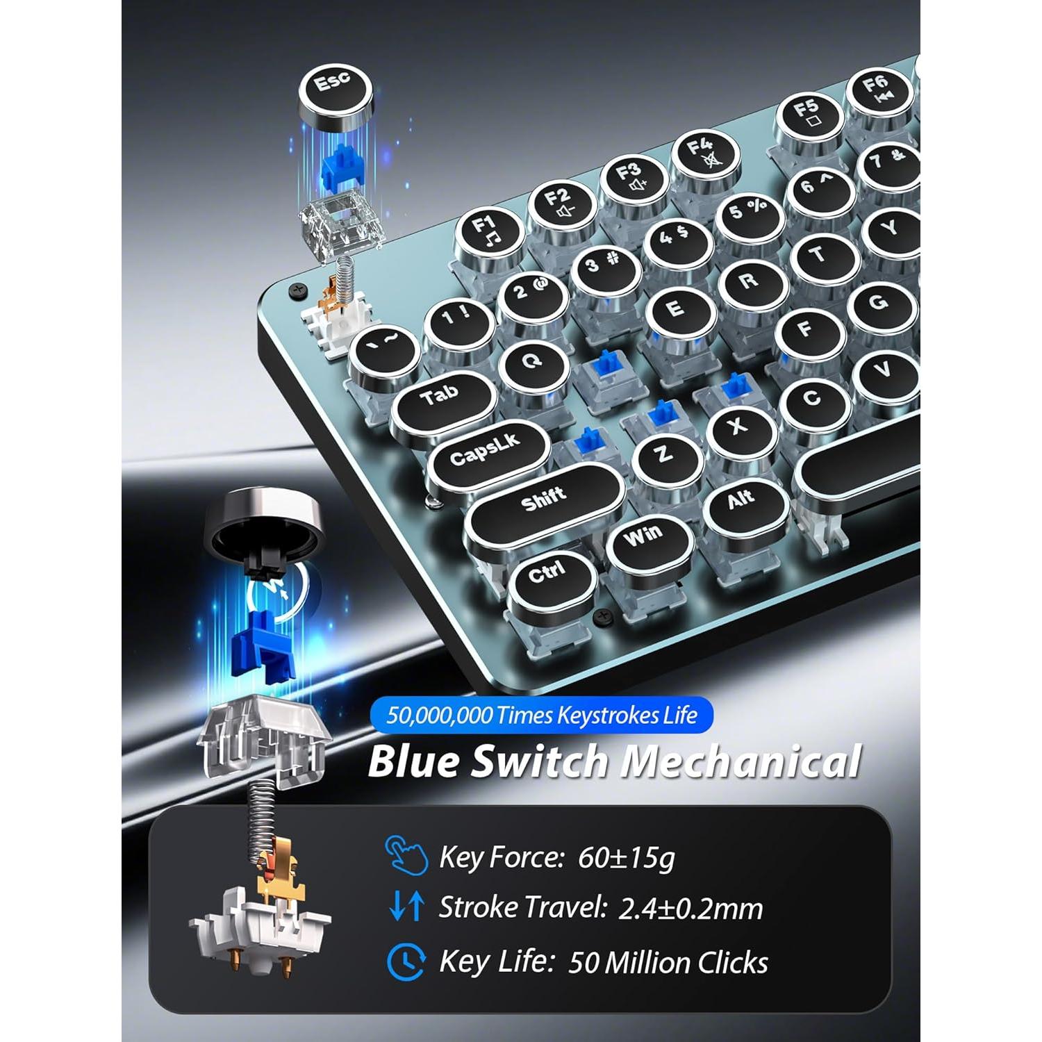 Combo Teclado Mecánico Retro Taiahiro 104 Teclas RGB LED