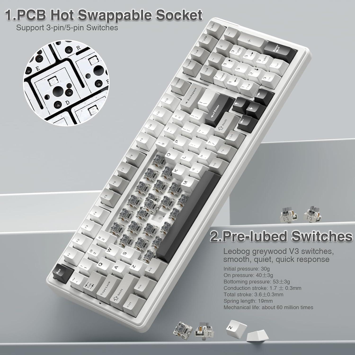 Combo Teclado Mecánico Inalámbrico AULA F99 + Ratón SC580