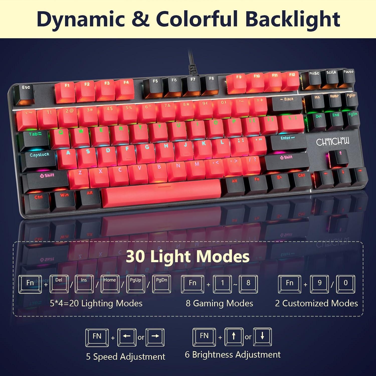 Teclado Mecánico CHONCHOW TKL 87 Teclas Retroiluminado LED