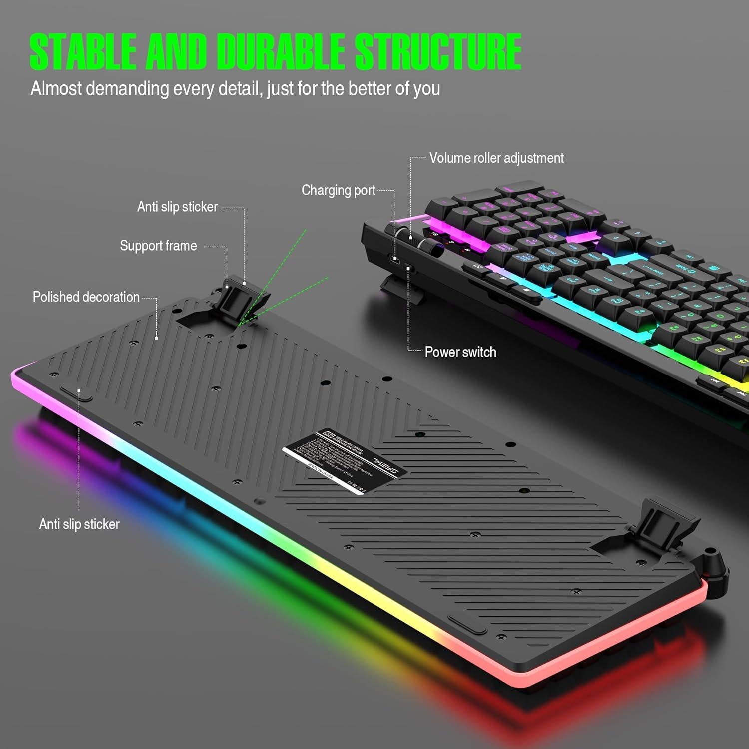Combo Teclado y Ratón Inalámbricos 7KEYS RGB 3200 DPI