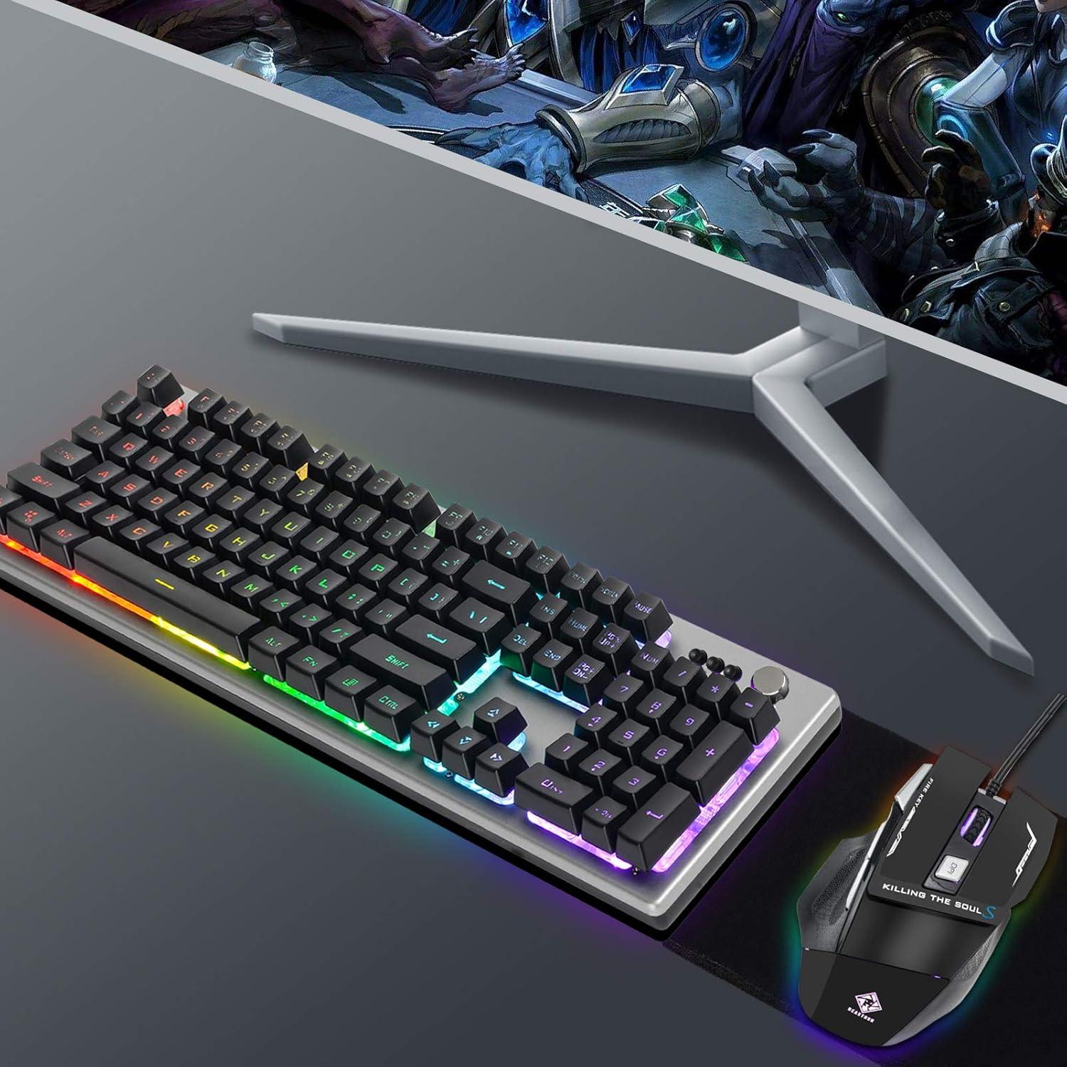 Teclado Gaming Beastron 10209 RGB + Ratón y Alfombrilla