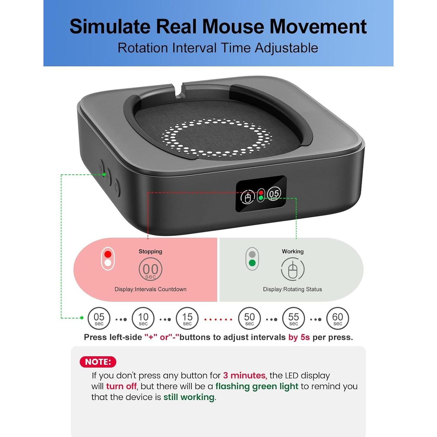 Mover Ratón Mecánico Meatanty Indetectable 15.6x14.9cm